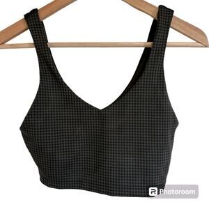 Aerie Black Houndstooth Sports Bra